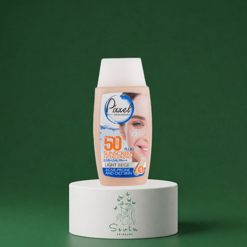 ضد آفتاب رنگی پیکسل با Spf50 مناسب پوست چرب و جوش دار حجم 50 میلی لیتر
