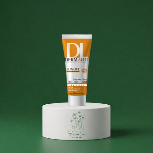 کرم ضد آفتاب بی رنگ درمالیفت با SPF50 مناسب پوست خشک حجم 40 میلی لیتر