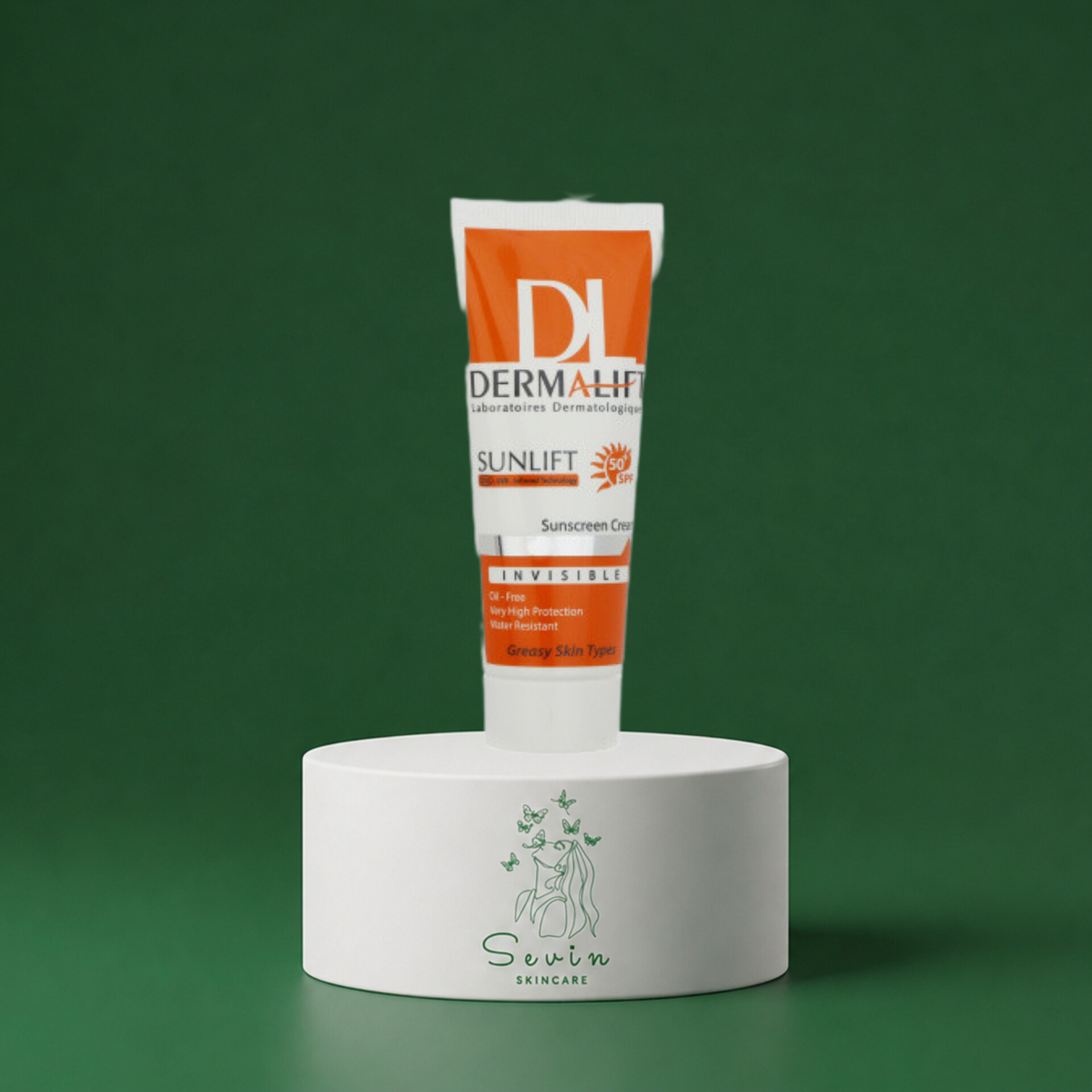 کرم ضد آفتاب بی رنگ درمالیفت SPF50 مخصوص پوست چرب